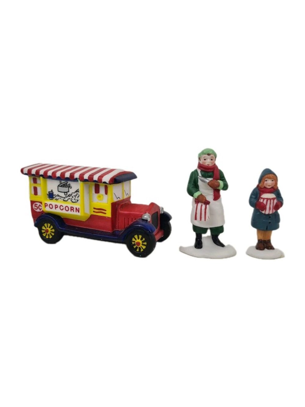 Department 56 Popcorn Vendor Figures Christmas Snow Heritage Village 5958-7